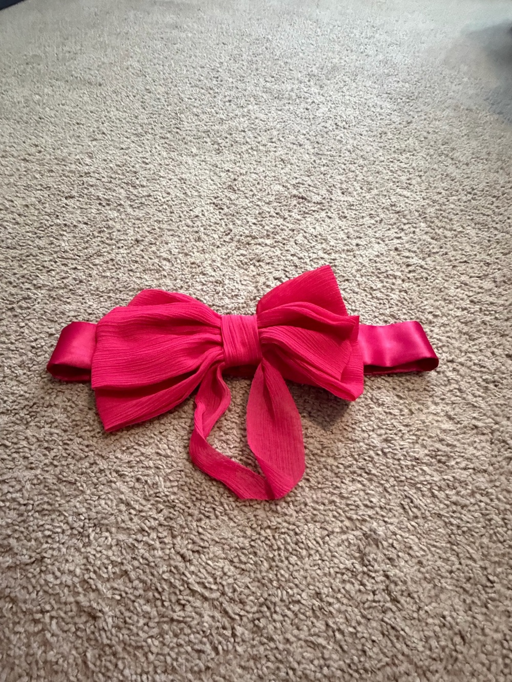 Ribbon Bow Belt/Sash - Hot Pink
